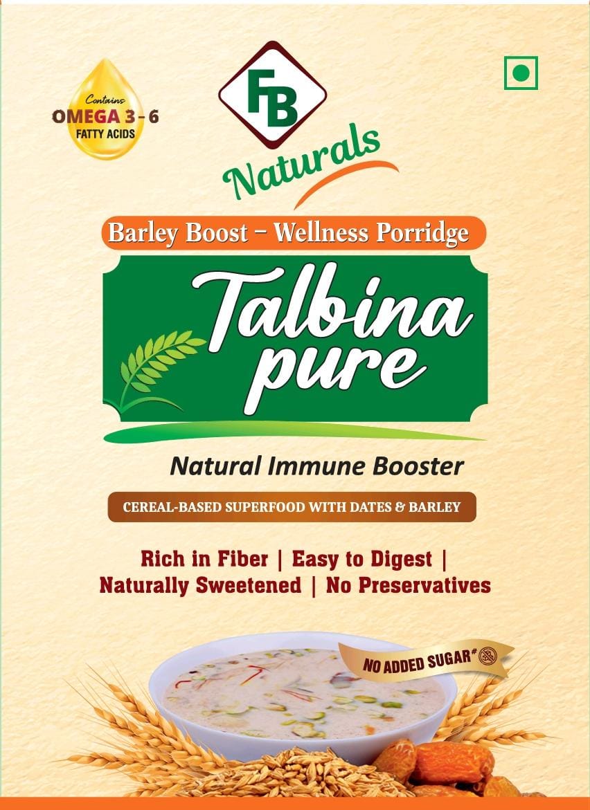 FB Naturals Talbina Pure | Barley Wellness Porridge with Dates | No Added Sugar | Natural Immune Booster | 200g